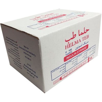 سرنگ انسولین سرسوزن متصل یک میلیلیتر حلما طب (بستهبندی پلیبگ)